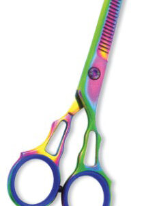 Professional Thinning Scissor. One Blade Teeth and One Blade Razor. Multicolor coating