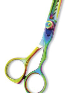 Professional Thinning Scissor. One Blade Teeth and One Blade Razor. Multicolor coating.