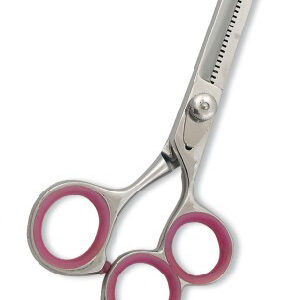 Professional Thinning Scissor. One Blade Teeth and One Blade Razor. Mirror Finish. Three Rings.