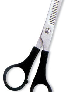 Thinning Scissor. One Blade Teeth. Plastic Handle. Satin Finish.