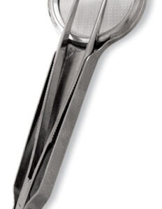 Tweezer with magnifying glass. Mirror Finish